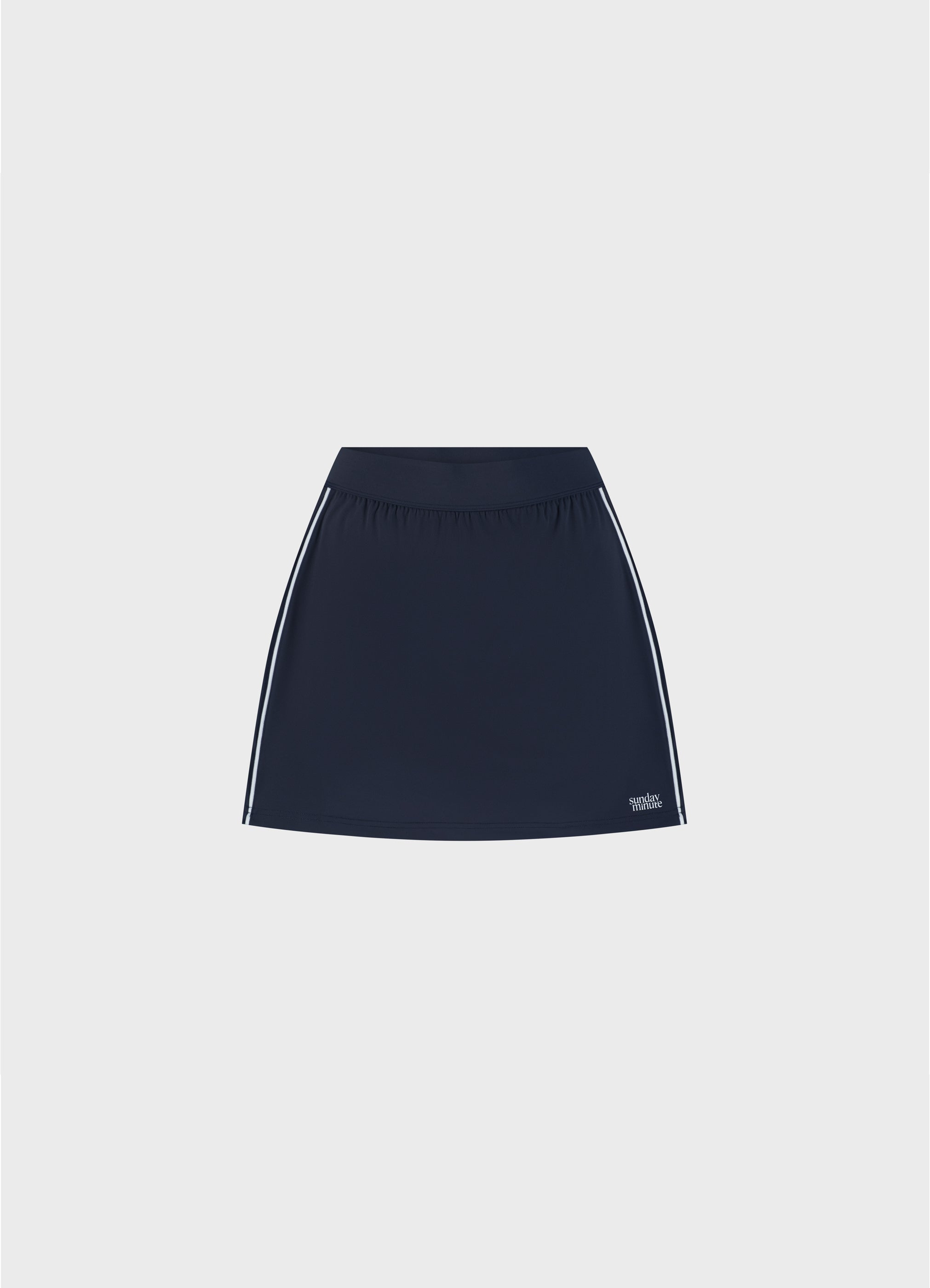 Logo Print Court Skirt - Navy Blue