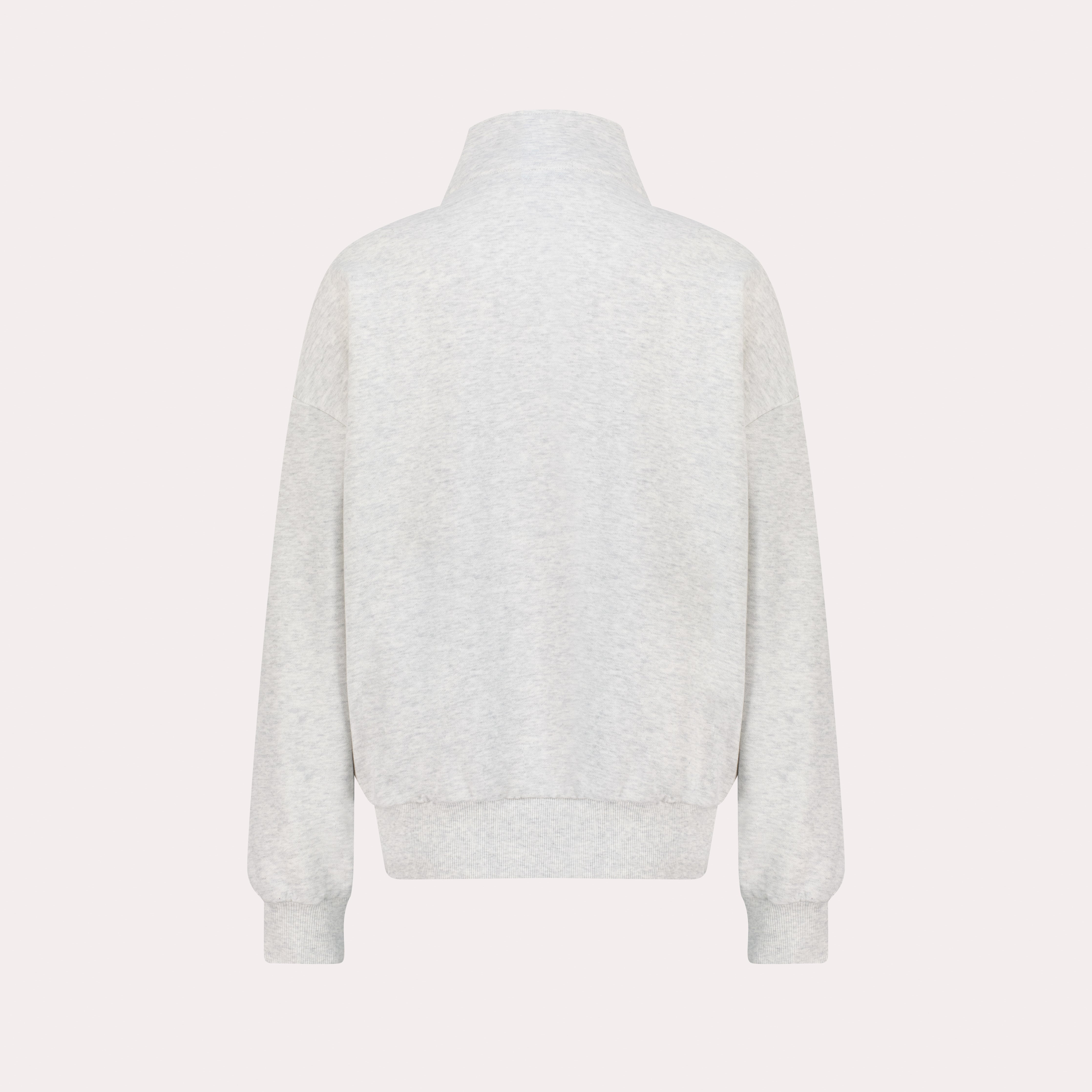 Relaxed Quarter Zip-Up Sweatshirt – Heather Grey