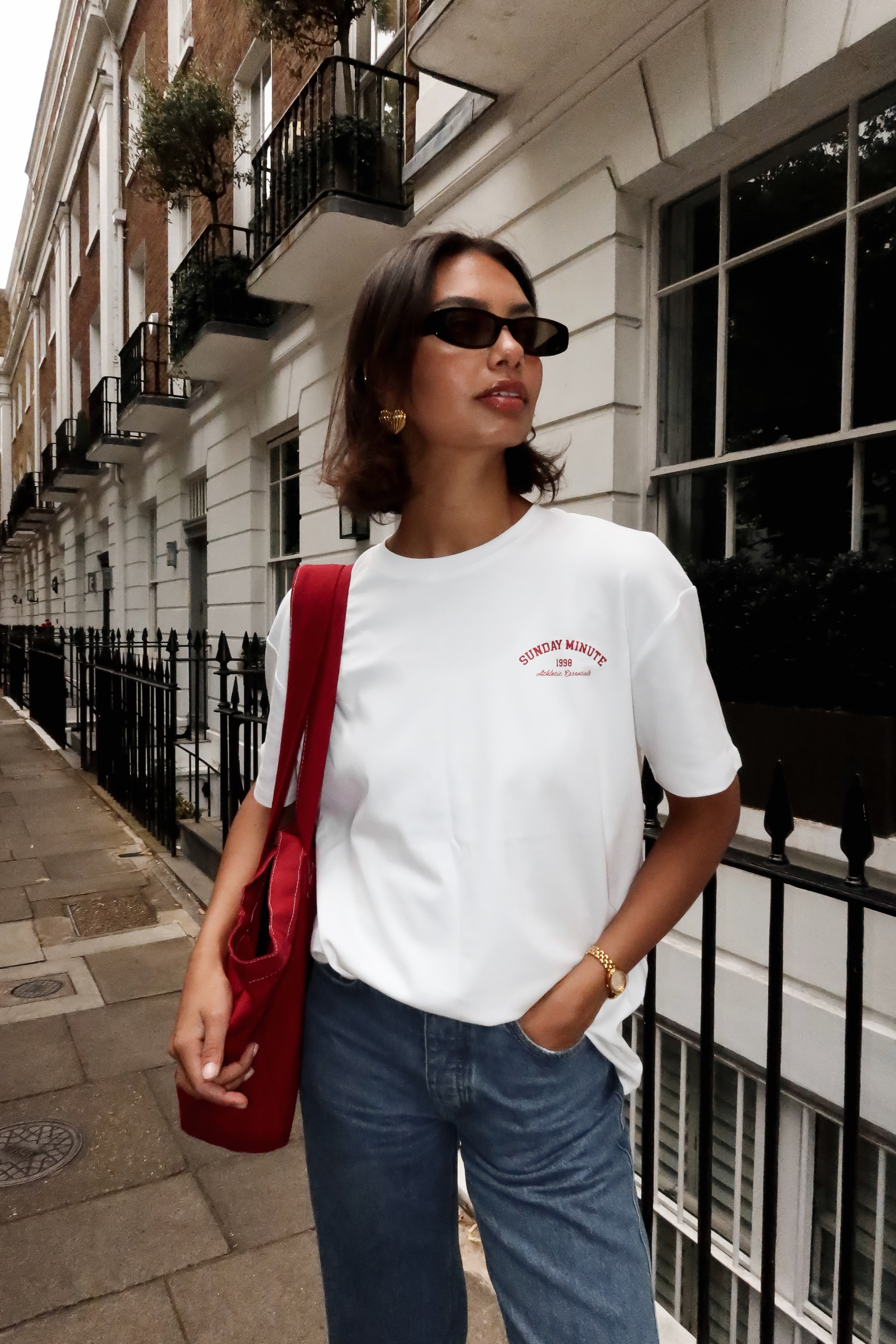 Oversized Athletic Essentials T-Shirt – White