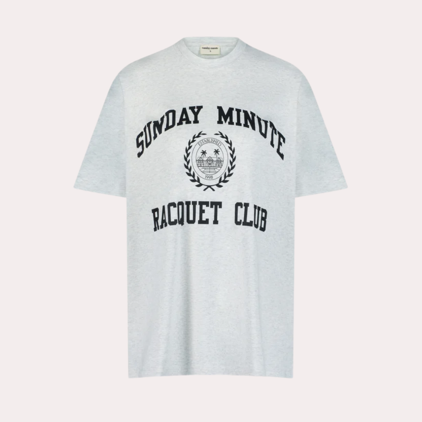 Oversized Collegiate T-Shirt - Heather Grey/Black